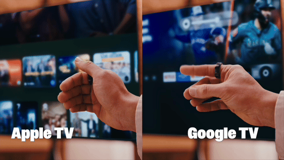 KiWear air gesture control for Apple TV and Google TV